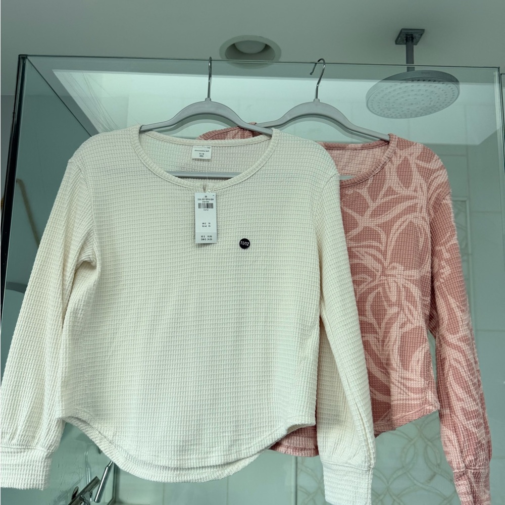 Abercrombie Kids Soft Henley Long Sleeve Tops - SET